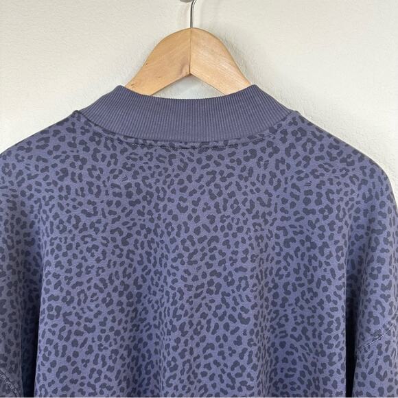 FABLETICS Grey Purple Leapord Forever Fleece 1/2 Zip Sweatshirt Women's Size XXL - Picture 5 of 15